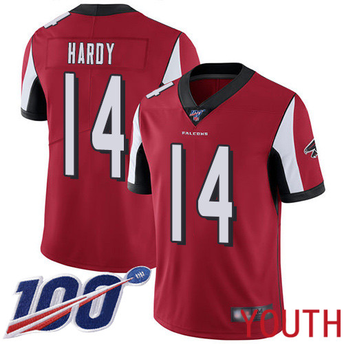 Atlanta Falcons Limited Red Youth Justin Hardy Home Jersey NFL Football 14 100th Season Vapor Untouchable